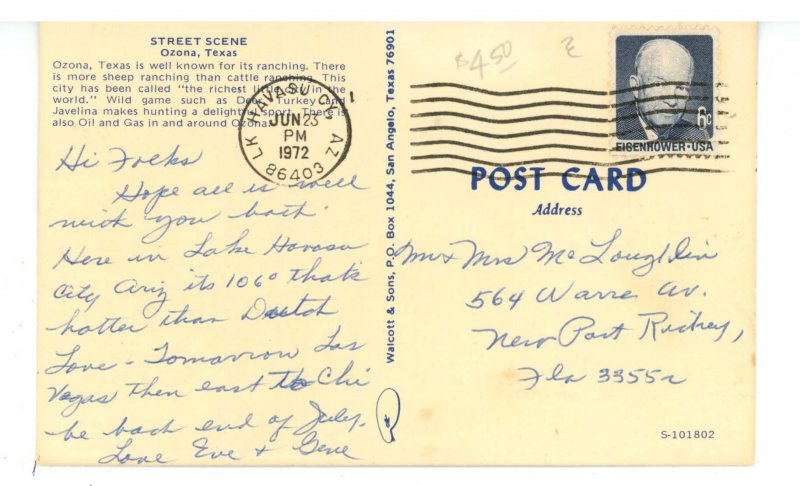 TX - Ozona. Street Scene ca 1960's