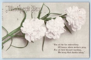 Easton Pennsylvania PA Postcard Mothers Day Message White Flowers Embossed 1918