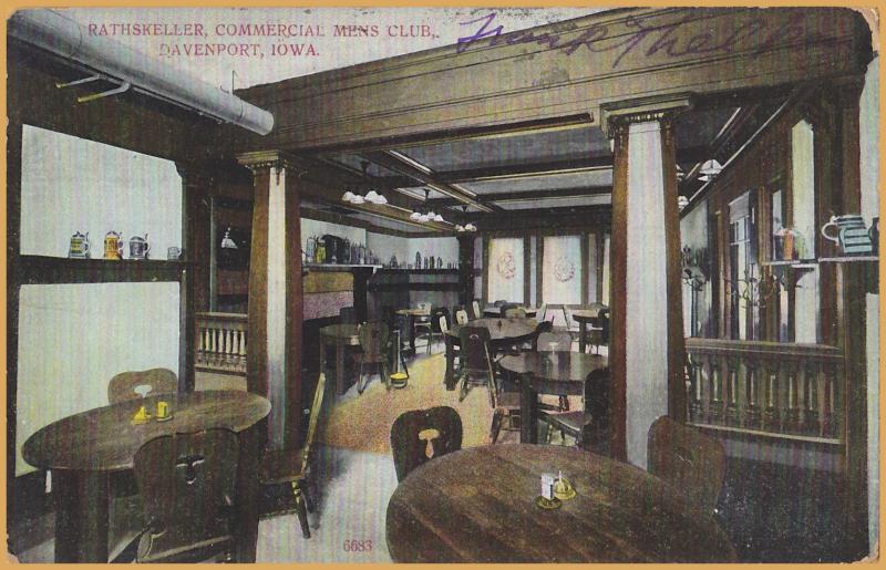 Davenport, Iowa, Commercial Men's Club, Rathskeller - 1908