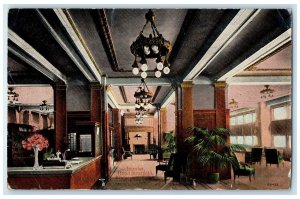 1919 Interior Hotel Stratfield Scene Bridgeport Connecticut CT Posted Postcard