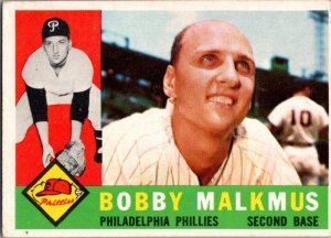 1960 Topps Baseball Card Bobby Malkmus Philadelphia Phillies sk1817