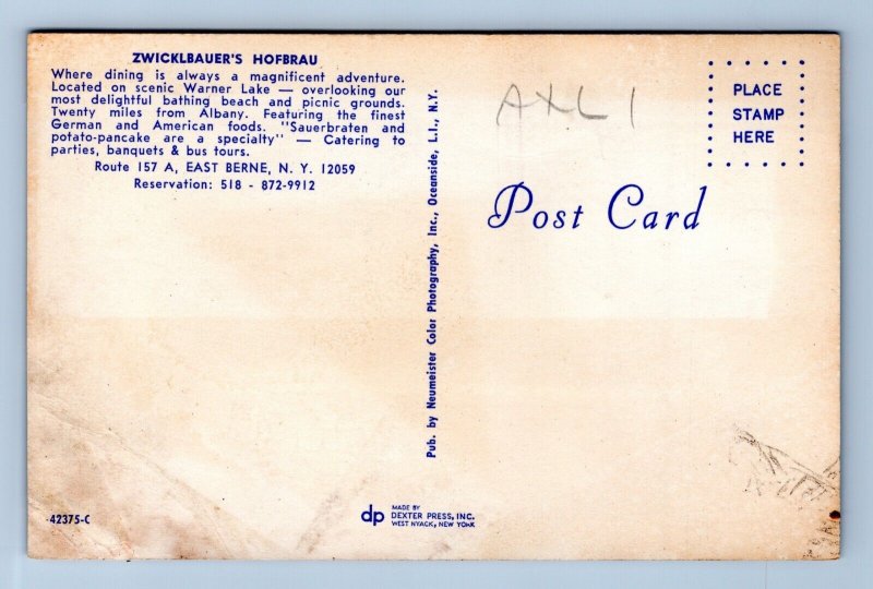 Zwicklbauer's Hofbrau Restaurant East Berne New York NY UNP Chrome