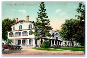 1910 Howell House Classic Car Westhampton Beach Long Island New York NY Postcard