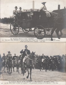 The joyful entry of King Albert into Brussels 23 December 1909 series postcards 