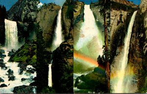 California Yosemite National Park Vernal Yosemite Nevada and Bridalveil Falls...