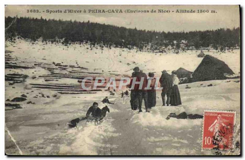 Old Postcard of Sports & # 39hiver Ski Peira Cava Nice surroundings Luge