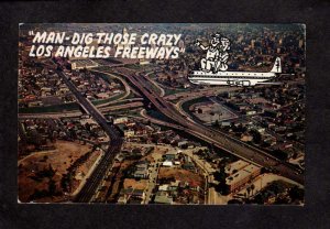 CA Aerial View Los Angeles Downtown Freeways Turnpike Los Angeles California PC