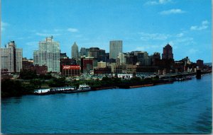 Vtg Monongahela River Skyline Pittsburgh Pennsylvania PA Unused Postcard