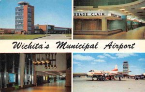 Wichita Municipal Airport Plane Control Tower Kansas KS postcard