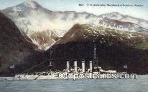 US Battleship Maryland, Seward, Alaska Military Battleship Unused crease bott...