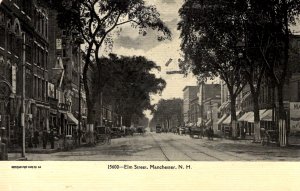 Manchester, New Hampshire - Downtown shopping on Elm Street - c1906