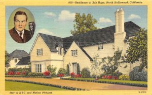 BOB HOPE North Hollywood Residence Movie Star NBC Radio c1930s Vintage Postcard