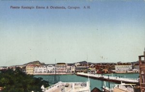 curacao, D.W.I., WILLEMSTAD, Otrabanda, Puente Koningin Emma (1920s) Postcard