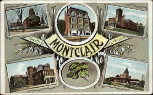 Montclair New Jersey NJ Churches Multi-View c1910 Vintage Postcard