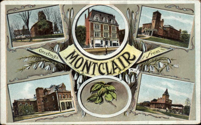 Montclair New Jersey NJ Churches Multi-View c1910 Vintage Postcard