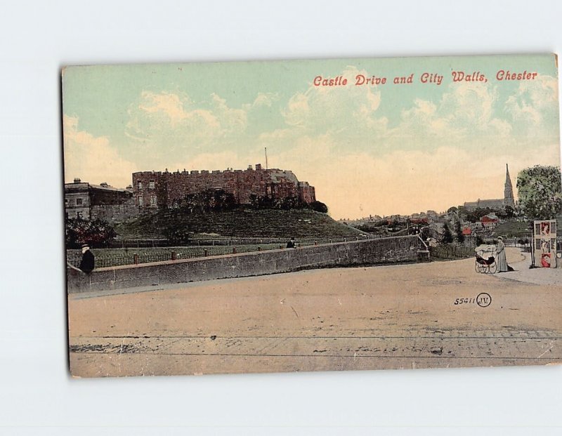 Postcard Castle Drive and City Walls Chester England