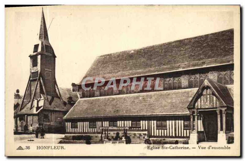 Postcard Old Honfleur Eglise Ste Catherine Overview