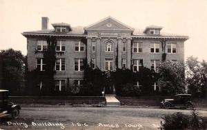 Ames Iowa Dairy Building ISC Real Photo Antique Postcard J60011