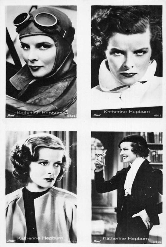 Katharine Hepburn Hollywood Actor Four Views Real Photo Non PC Back AA49845 