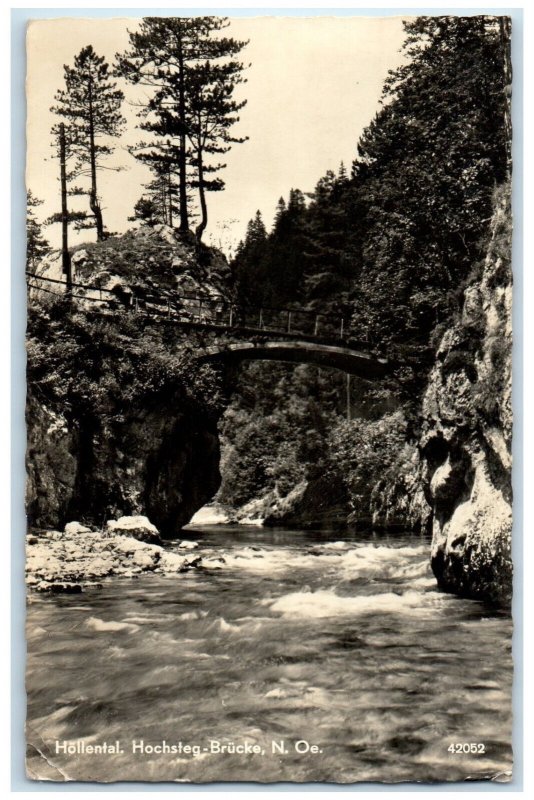 1964 Hollental Hochsteg Bridge Austria RPPC Photo Posted Vintage Postcard