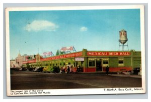 Vintage 1960's Postcard Longest Bar in the World Tijuana Baja California Mexico