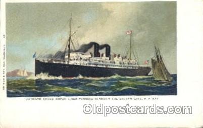 Passing the Goldern Gate, S.F.,USA Steamer Ship Unused light corner wear, tab...