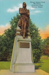 Illinois Quincy George Rogers Clark Monument Riverview Park Curteich