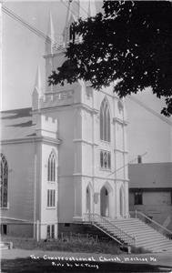 RPPC MACHIAS ME The Congregational Church Maine Vintage WC Tracy Photo Postcard