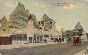 REVERE BEACH MASSACHUSETS~L A THOMPSON SCENIC RAILWAY~1910 POSTCARD