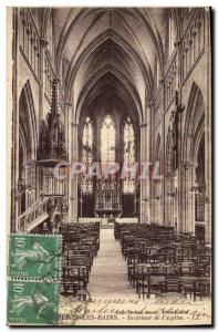 Old Postcard Plumbers Les Bains Interior of the Church