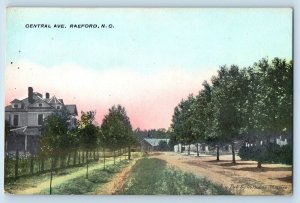 Raeford North Carolina Postcard Central Ave. Exterior Field 1910 Vintage Antique