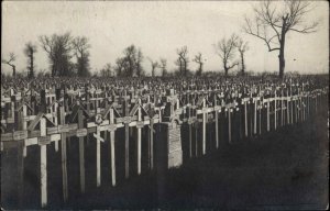 Warsaw? Poland? Cemetery Russian Military c1918 Real Photo Postcard