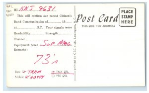 South Dennis MA, KMA-3176 QSL Ham Radio Frank & Toddy Massi Antique Postcard 