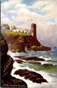 St Andrews Castle, Scottish Castles Tuck 7147 Vintage Postcard Z03