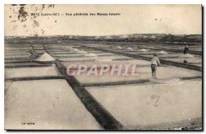 Old Postcard Batz Loire General view of the Salt Marshes