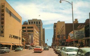 Postcard 1950s Kansas Wichita Broadway automobiles 23-11052