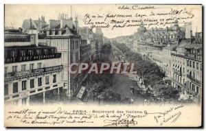 Old Postcard Paris Boulevard of the Italians