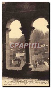 Old Postcard Chateau de Laval Mayenne detached Roman Window View from the dun...