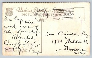 1915  Union Pacific Train  Salt Lake  Utah   Postcard