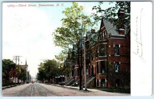 JAMESTOWN, New York  NY   THIRD STREET Scene  1919   Postcard