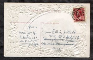 dc1022 - EASTER JOY 1920 Novelty Postcard. Felt Egg Add-on