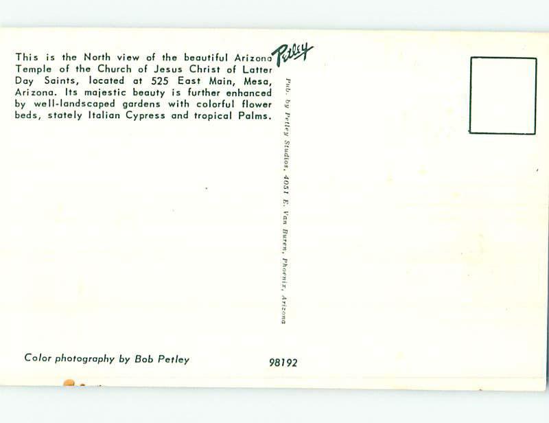 Unused Pre-1980 LATTER-DAY SAINTS MORMAN CHURCH Mesa Arizona AZ L3869