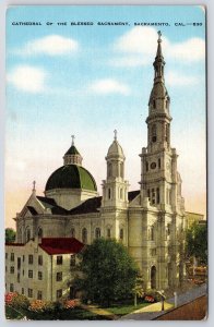 Cathedral Of The Blessed Sacrament Sacramento California Religious Bldg Postcard