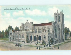 Unused Divided-Back CHURCH SCENE Zanesville Ohio OH A8559