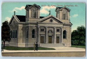 Springfield Missouri MO Postcard St. Agnes Church Exterior Building 1912 Vintage