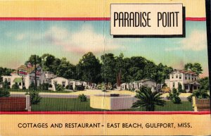 Paradise Point, Cottages and Restaurants, East Beach, Gulfport , MS  Postcard