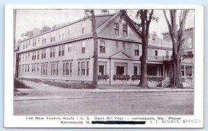 KENNEBUNK, ME Maine ~Street Scene  NEW TAVERN  c1920s York County Postcard