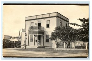 Letter & Telegraph Office Banes Santa Clara Cuba Real Photo RPPC Postcard (L36)