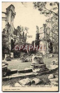 Old Postcard Longpont Inside view of the ruins of the & # 39abbaye