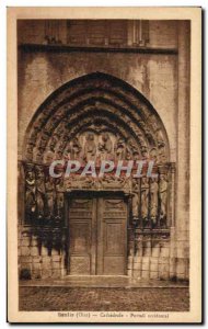 Old Postcard Senlis Cathedral western portal